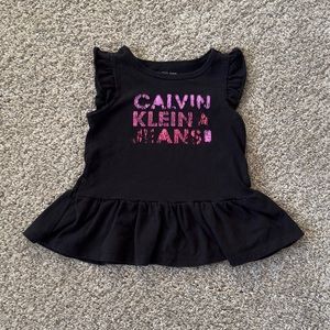 Calvin Klein Jeans baby girl’s toddler girls black tank top shirt size 2T